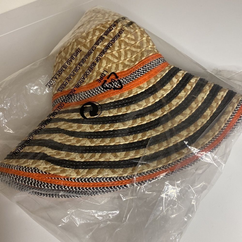 Striped Aztec Tribal Boho Straw Hat - Picture 7 of 7